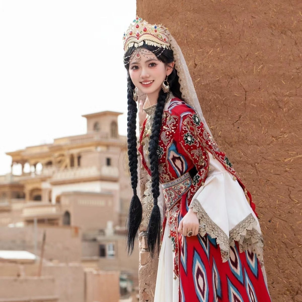 middle New Xinjiang Kashgar princess girl same clothing Uyghur photography explosion travel photo clothing Western Regions - AuraKin