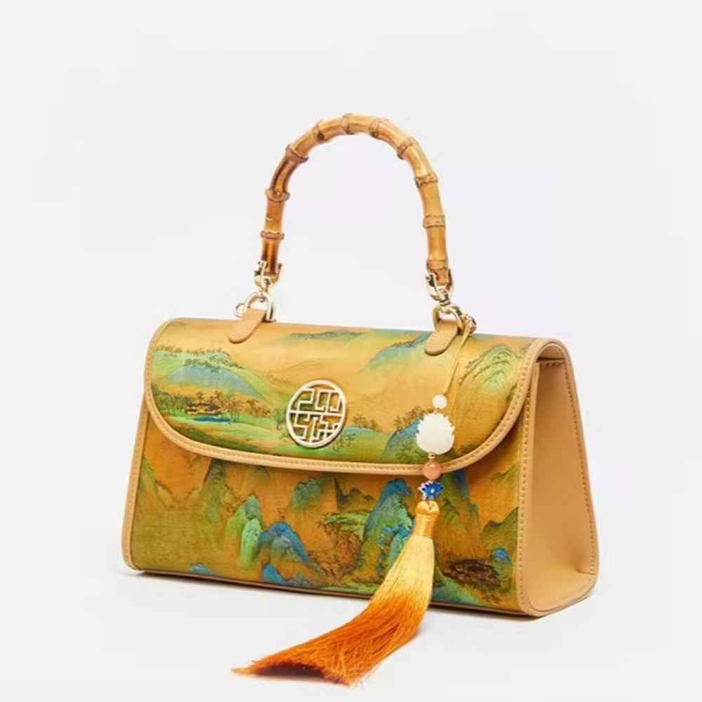 Mulberry silk women's bag new Chinese style bamboo cheongsam mother elders gift crossbody handbag