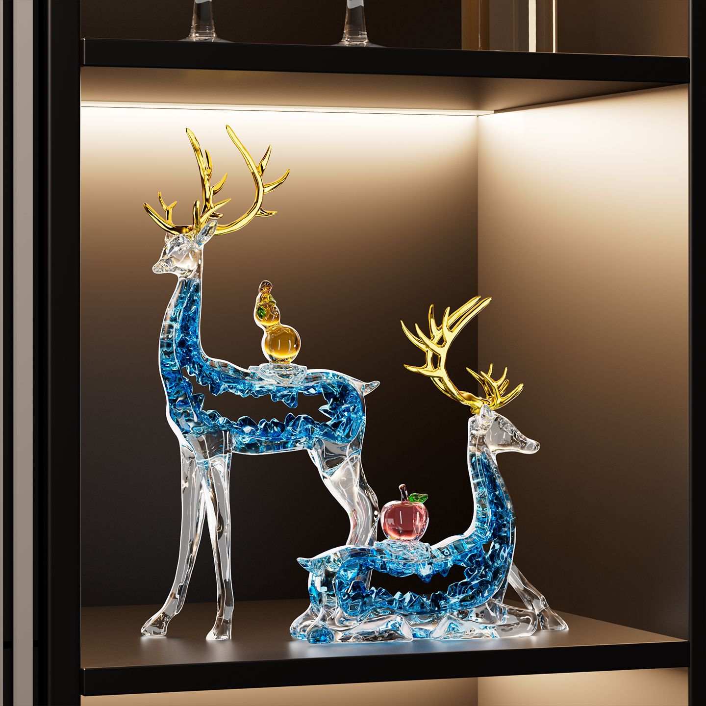 Deer ornament A pair of light luxury high-end living room lucky entrance TV cabinet wine cabinet decoration moving house new home gifts Lucky Gallery