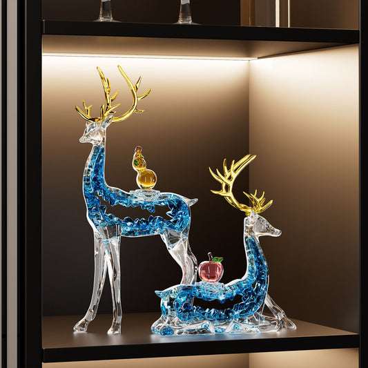 Deer ornament A pair of light luxury high-end living room lucky entrance TV cabinet wine cabinet decoration moving house new home gifts Lucky Gallery