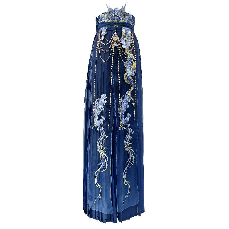 Weiyang Palace [West Sea Dragon King] Original Hanfu Female Southern and Northern Dynasties Fairy Fluttering Embroidered Hockhoe Skirt New Set - AuraKin