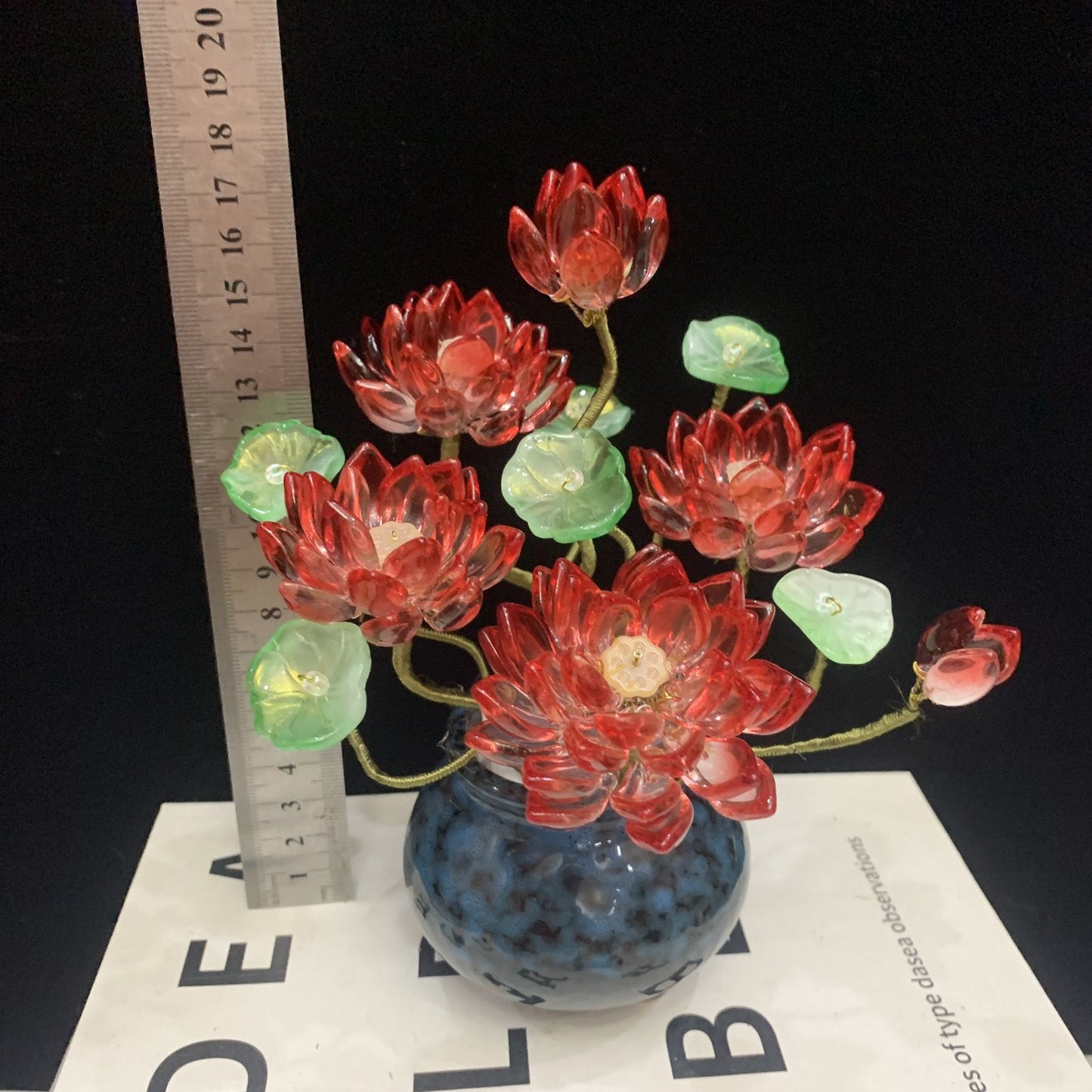 Original Story Handmade Glazed Flower Ornament (New Product) Exquisite Simulation Lotus - Suitable for Opening and House Moving to Buddha Lucky Gallery