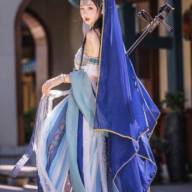 New Dunhuang style exotic Hanfu Tianzhu princess dance Western Regions goddess element improvement ancient clothing full set of travel photography middle - AuraKin