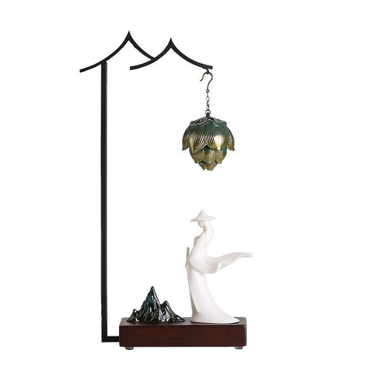 Backflow incense burner New Chinese-style home living room porch office Zen soft decoration creative decoration Backflow incense Lucky Gallery