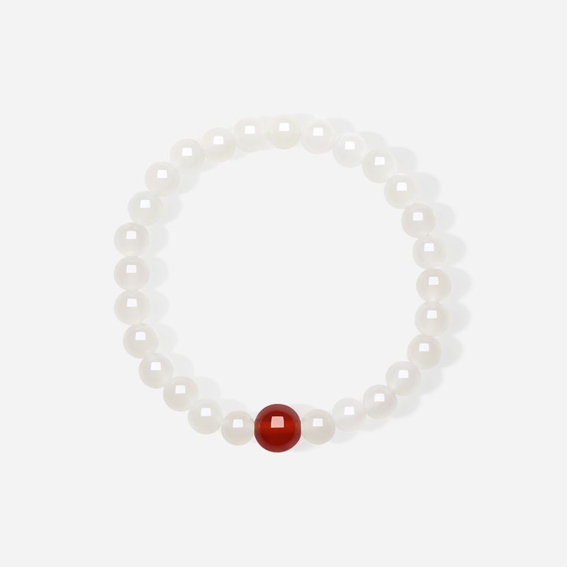 AuraKin Natural Hetian White Jade Agate Lychee Frozen Bracelet Women's Jewelry Jade Gift Birthday Gift bracelet - AuraKin