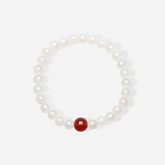 AuraKin Natural Hetian White Jade Agate Lychee Frozen Bracelet Women's Jewelry Jade Gift Birthday Gift bracelet - AuraKin