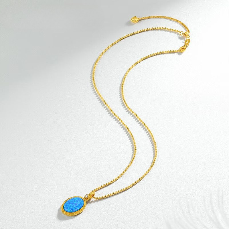 Aurakin Jewelry Blue Danube Pendant with Zircon and Artificial Opal for Girlfriend Gift green - AuraKin