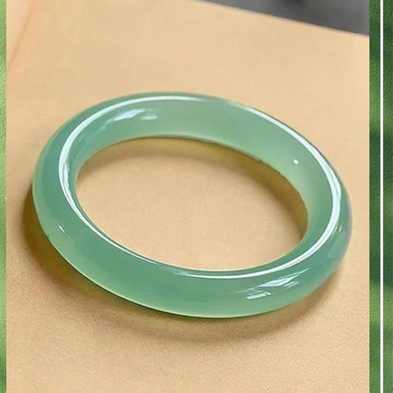 Aurakin Jewelry Rain Bracelet - Stunning Chalcedony Jade Gift for Girlfriend or Wife on Birthday and Qixi Festival - AuraKin