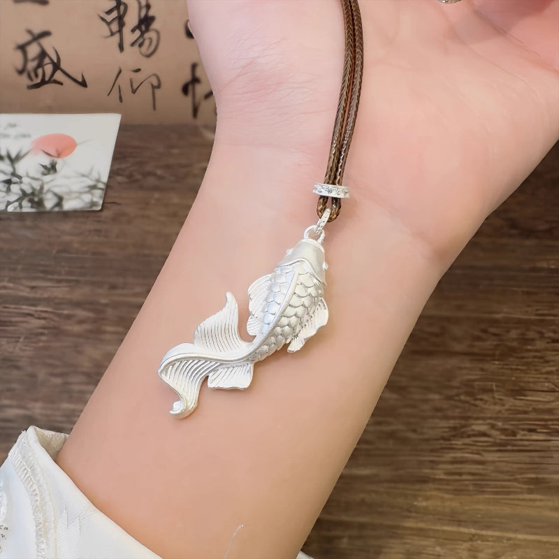 AuraKin Silver Brocade Necklace
