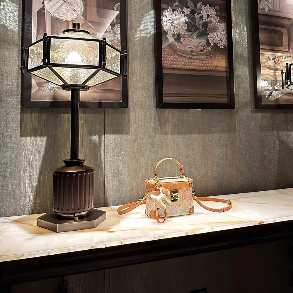 New Chinese-style intangible cultural heritage Song Jin box handbag women's Spring new high-end light luxury messenger bag - AuraKin