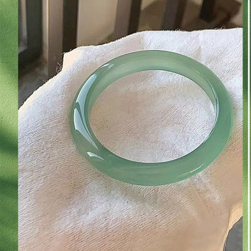 Aurakin Jewelry Rain Bracelet - Stunning Chalcedony Jade Gift for Girlfriend or Wife on Birthday and Qixi Festival - AuraKin