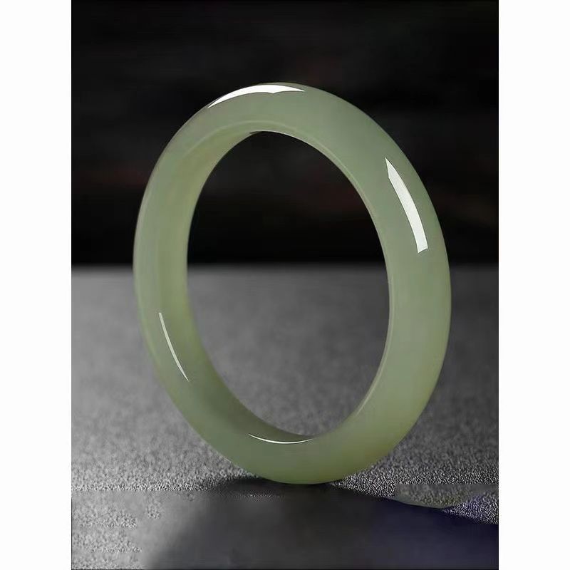 Xinjiang genuine Hetian jade ice clear water lake green women's jade bracelet jade bracelet birthday gift for girlfriend - AuraKin