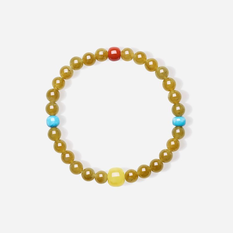 AuraKin Natural Hetian Jade Bracelet Gaocai Transshipment Bracelet Beaded Gift Jade Birthday Gift Box - AuraKin